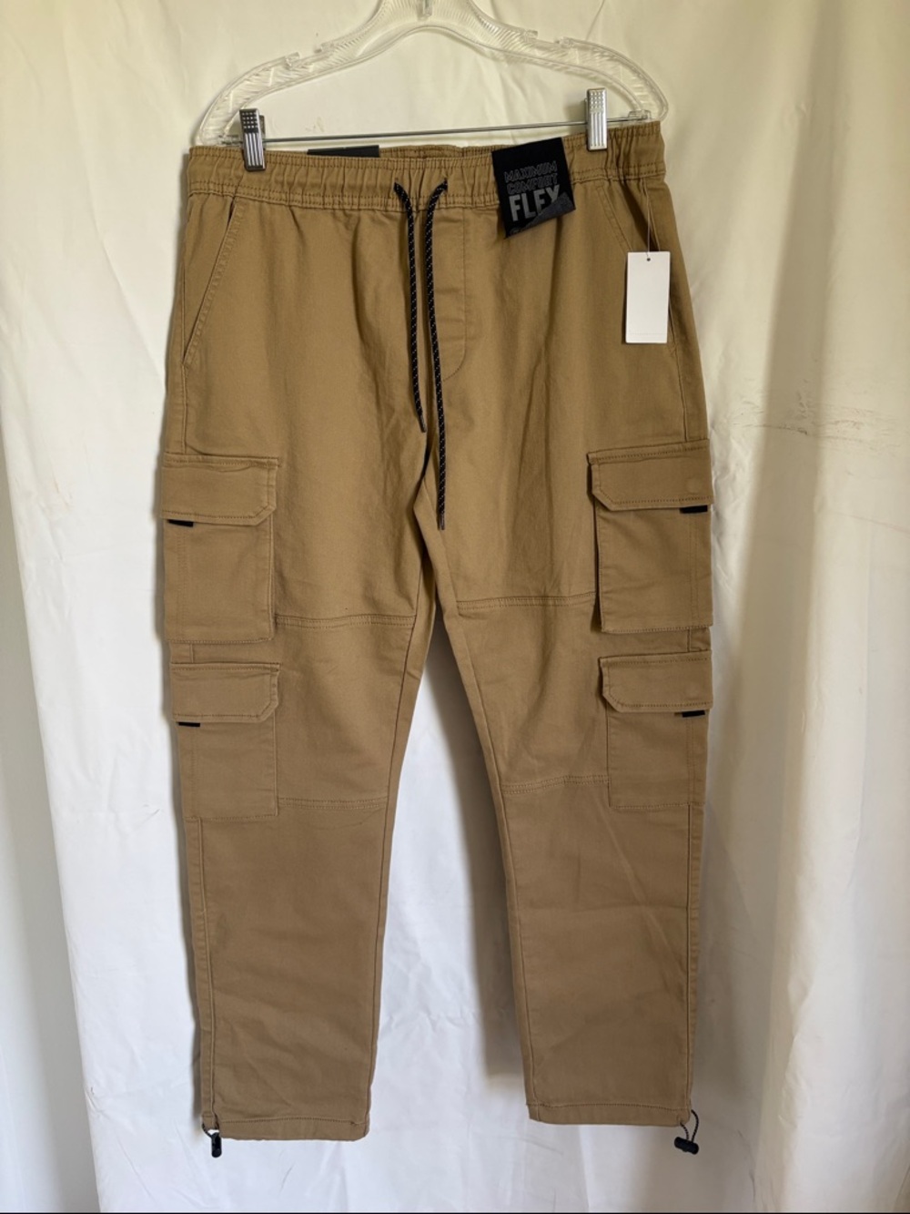 LAZER Flex Men's Khak Cargo Jogger Pants - Tan - size L
